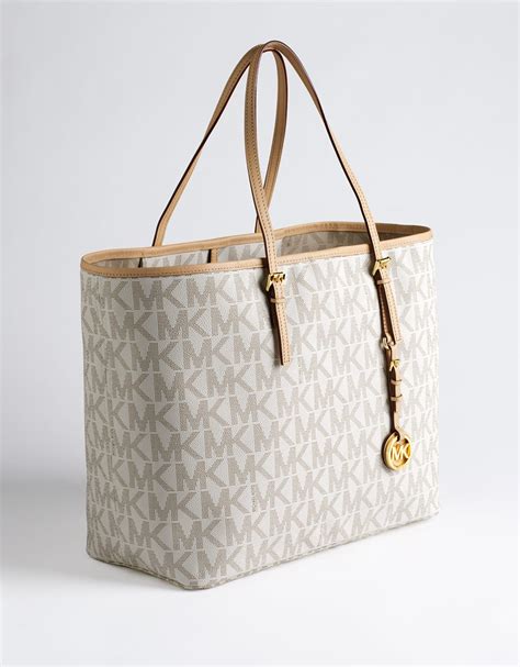 michael kors meredith signature logo print tote white